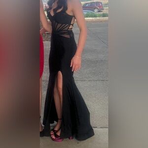 Black corset beaded/rhinestone prom dress